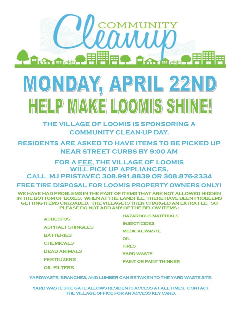 Community Clean Up Day - Monday, April 22nd