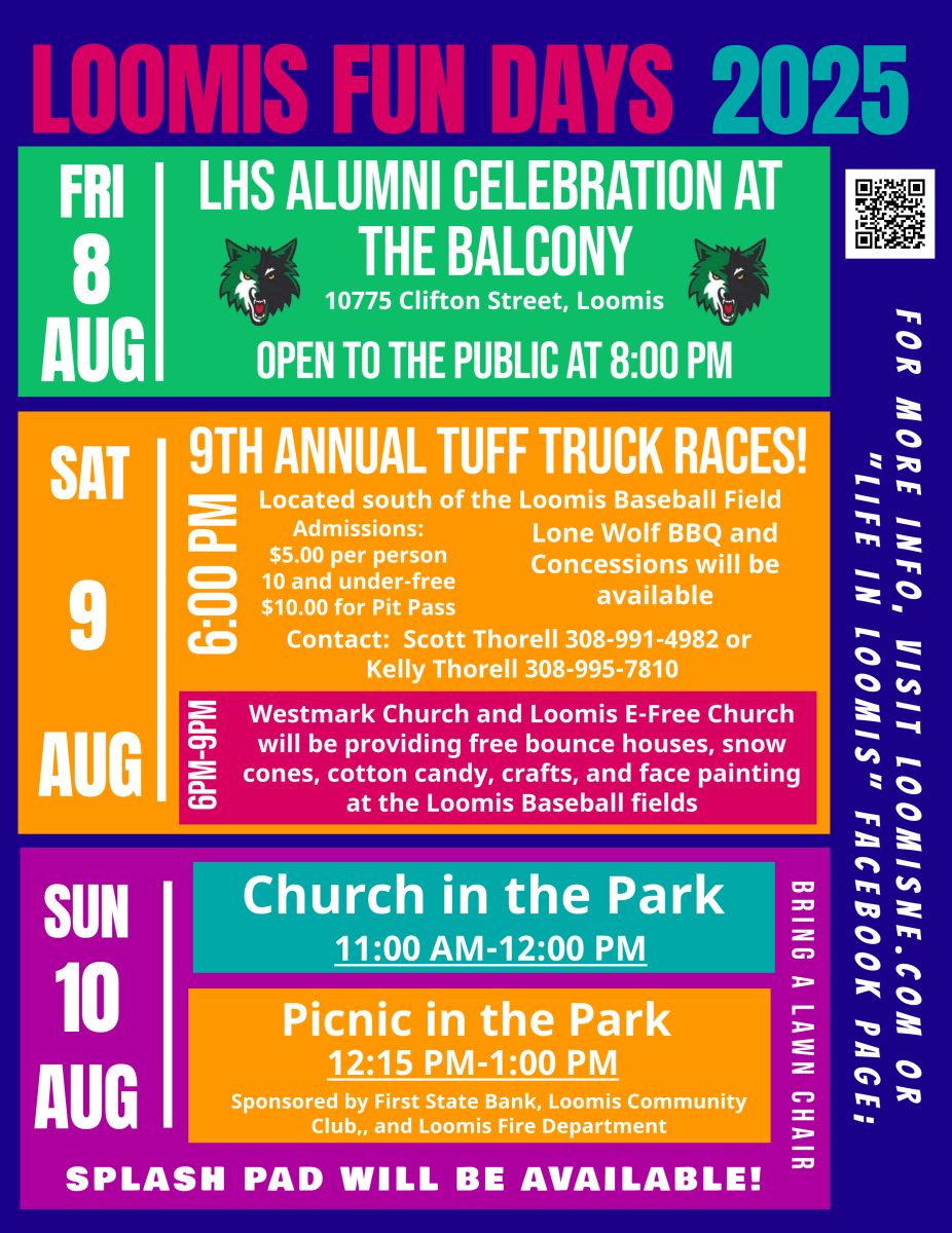 Loomis Fun Days August 8th thru 10th
